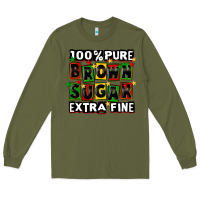 Army Green 100 pure brown sugar extra fine Long Sleeve Tee - CowGirlArtShop