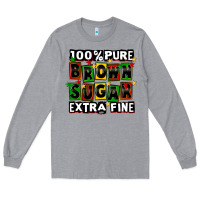 Heather Grey 100 pure brown sugar extra fine Long Sleeve Tee - CowGirlArtShop