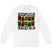 White 100 pure brown sugar extra fine Long Sleeve Tee - CowGirlArtShop
