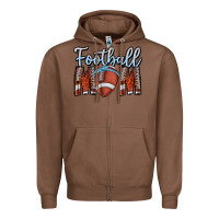 Chestnut Football Mom Zipper Hoodie - CowhideDigitalArt