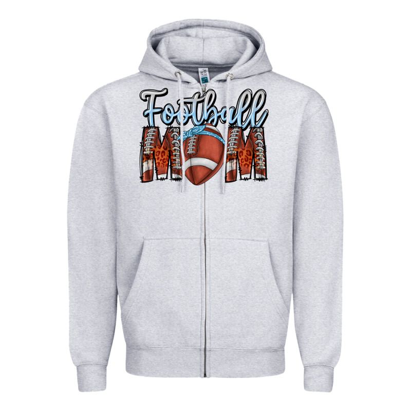 Football Mom Zipper Hoodie by CowhideDigitalArt | Teevron