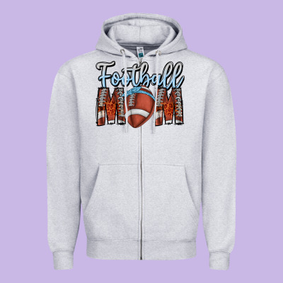 Football Mom Zipper Hoodie Designed By Cowhidedigitalart