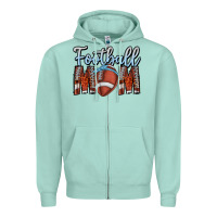 Seafoam Football Mom Zipper Hoodie - CowhideDigitalArt