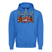 True Royal Football Mom Zipper Hoodie - CowhideDigitalArt