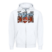 White Football Mom Zipper Hoodie - CowhideDigitalArt