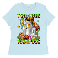 Baby Blue too cute too spook Ladies Tee - LillyAllenDesigns