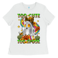 White too cute too spook Ladies Tee - LillyAllenDesigns