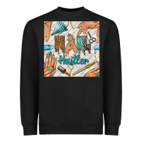 Black hail hustler and nail art hands with glitter polish seamless pattern b Heavyweight Sweatshirt - BundleAndBundleShop