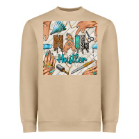 Mushroom hail hustler and nail art hands with glitter polish seamless pattern b Heavyweight Sweatshirt - BundleAndBundleShop