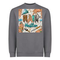 Storm hail hustler and nail art hands with glitter polish seamless pattern b Heavyweight Sweatshirt - BundleAndBundleShop