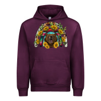 Mauve Wine bear rainbow Urban Hoodie - BarkalooDesign