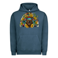 Pigment Midnight Navy bear rainbow Urban Hoodie - BarkalooDesign
