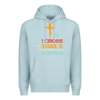 Blue Mist Vintage 1 Cross 3 Nails Forgiven Christian Easter Gift Premium Hoodie - lanVoArt