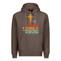 Coffee Vintage 1 Cross 3 Nails Forgiven Christian Easter Gift Premium Hoodie - lanVoArt