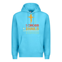 Ocean Blue Vintage 1 Cross 3 Nails Forgiven Christian Easter Gift Premium Hoodie - lanVoArt