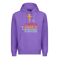 Purple Vintage 1 Cross 3 Nails Forgiven Christian Easter Gift Premium Hoodie - lanVoArt
