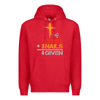 Red Vintage 1 Cross 3 Nails Forgiven Christian Easter Gift Premium Hoodie - lanVoArt