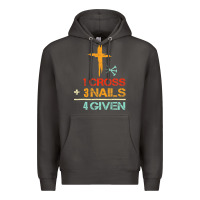 Smoke Vintage 1 Cross 3 Nails Forgiven Christian Easter Gift Premium Hoodie - lanVoArt