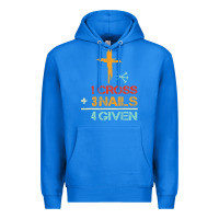True Royal Vintage 1 Cross 3 Nails Forgiven Christian Easter Gift Premium Hoodie - lanVoArt