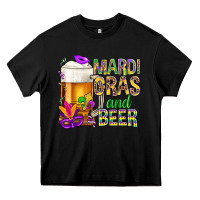 Black Mardi Gras and beer Heavy Core Tee - BundleAndBundleShop
