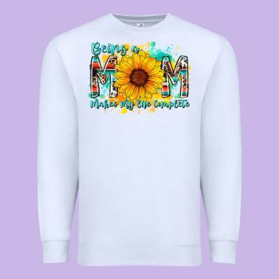 Being A Mom Makes My Life Complete Premium Sweatshirt Designed By Racoondesign
