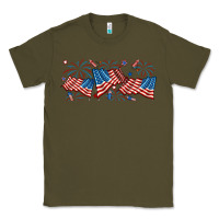 Army Green fourth of july american flag Classic Tee - RanaPortraitStore