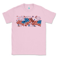 Bubblegum Pink fourth of july american flag Classic Tee - RanaPortraitStore