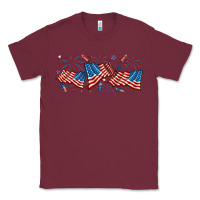 Burgundy fourth of july american flag Classic Tee - RanaPortraitStore