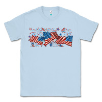 Dusty Blue fourth of july american flag Classic Tee - RanaPortraitStore