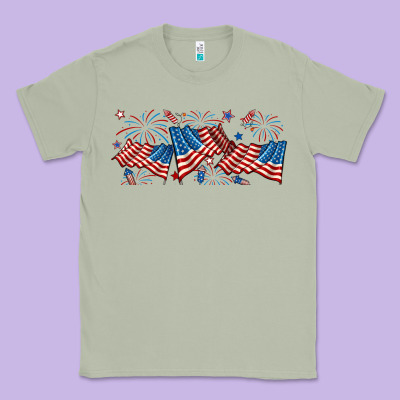 Fourth Of July American Flag Classic Tee Designed By Ranaportraitstore