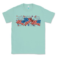 Seafoam fourth of july american flag Classic Tee - RanaPortraitStore