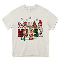 Cream nurse Christmas Heavy Core Tee - JahusDesignShop