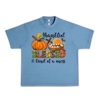 Pebble Blue Thankful blessed and kind of a mess Urban Heavy Tee - NancyCooperArtShop
