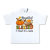White Thankful blessed and kind of a mess Urban Heavy Tee - NancyCooperArtShop