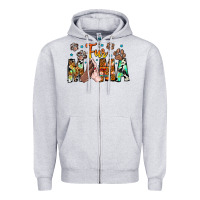 Heather Grey fur mama Zipper Hoodie - CowhideDigitalArt