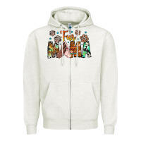 Oatmeal Heather fur mama Zipper Hoodie - CowhideDigitalArt
