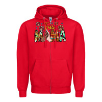 Red fur mama Zipper Hoodie - CowhideDigitalArt
