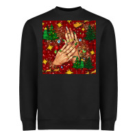 Black christmas nails and trees with leopard and plaid seamless pattern bbs Heavyweight Sweatshirt - BundleAndBundleShop