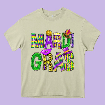Mardi Gras Carnaval Mask With Fleur De Lis Heavy Core Tee Designed By Bundleandbundleshop