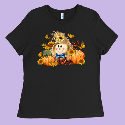 Fall Scarecrow Ladies Tee Designed By Lillyallendesigns