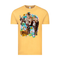 Vintage Mustard Happy Easter Day Rodeo Vintage Tee - NancyCooperArtShop