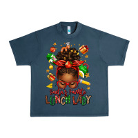 Midnight Navy santas favorite lunch lady afro messy bun Urban Heavy Tee - texasbilliewilder