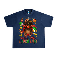 Navy santas favorite lunch lady afro messy bun Urban Heavy Tee - texasbilliewilder