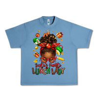 Pebble Blue santas favorite lunch lady afro messy bun Urban Heavy Tee - texasbilliewilder