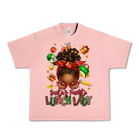 Salmon santas favorite lunch lady afro messy bun Urban Heavy Tee - texasbilliewilder