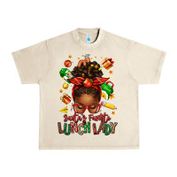 Sandshell santas favorite lunch lady afro messy bun Urban Heavy Tee - texasbilliewilder