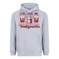 Heather Grey you give me teachcardia Heavyweight Hoodie - RacoonDesign