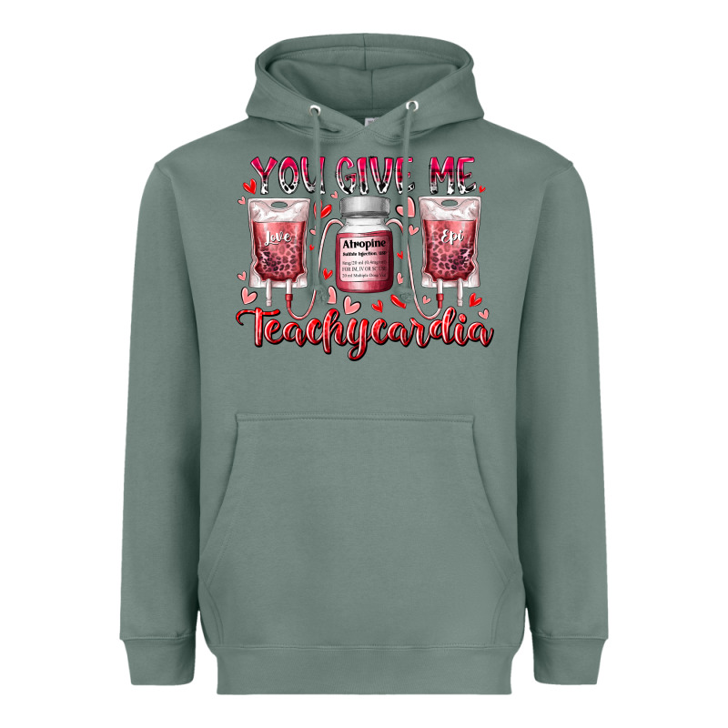 You Give Me Teachcardia Heavyweight Hoodie by RacoonDesign | Teevron