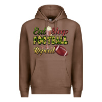 Chestnut eat sleep football repeat Premium Hoodie - BundleAndBundleShop