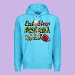 Eat Sleep Football Repeat Premium Hoodie Designed By Bundleandbundleshop
